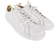 SUITSUPPLY Men Sneakers EU42 Solid White Smart Calf Leather Lace-Up Low-Top