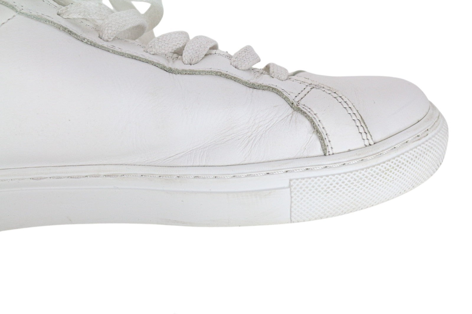 SUITSUPPLY Men Sneakers EU42 Solid White Smart Calf Leather Lace-Up Low-Top