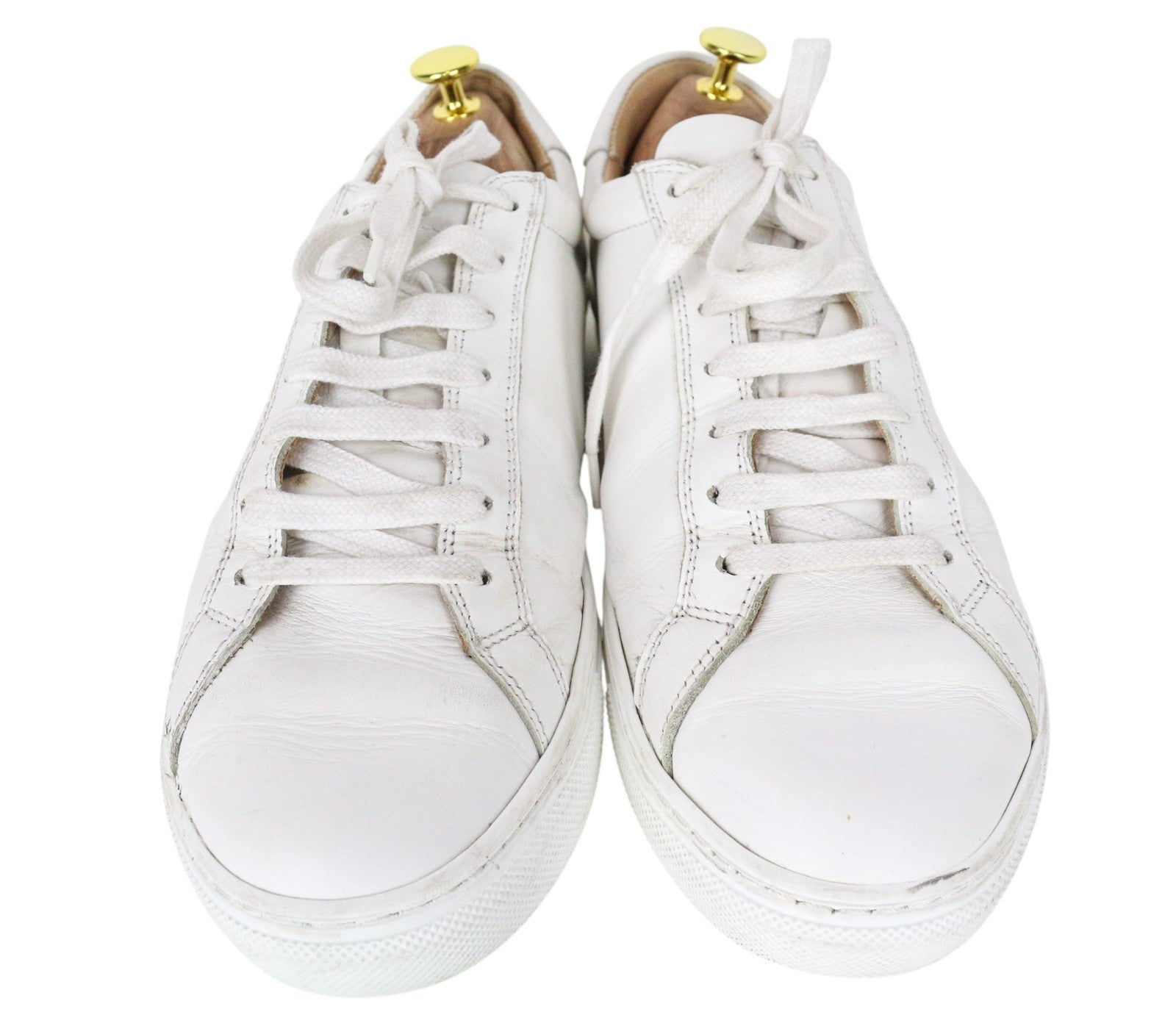 SUITSUPPLY Men Sneakers EU42 Solid White Smart Calf Leather Lace-Up Low-Top