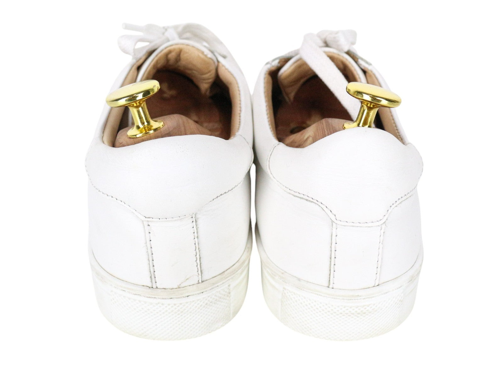 SUITSUPPLY Men Sneakers EU42 Solid White Smart Calf Leather Lace-Up Low-Top