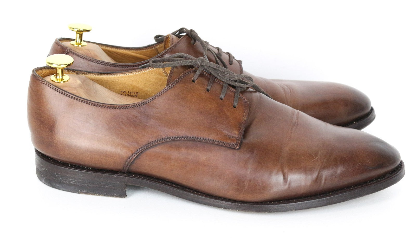 SUITSUPPLY Men Formal Shoes EU44.5 Brown Derby Classic Calf Leather Lace-Up