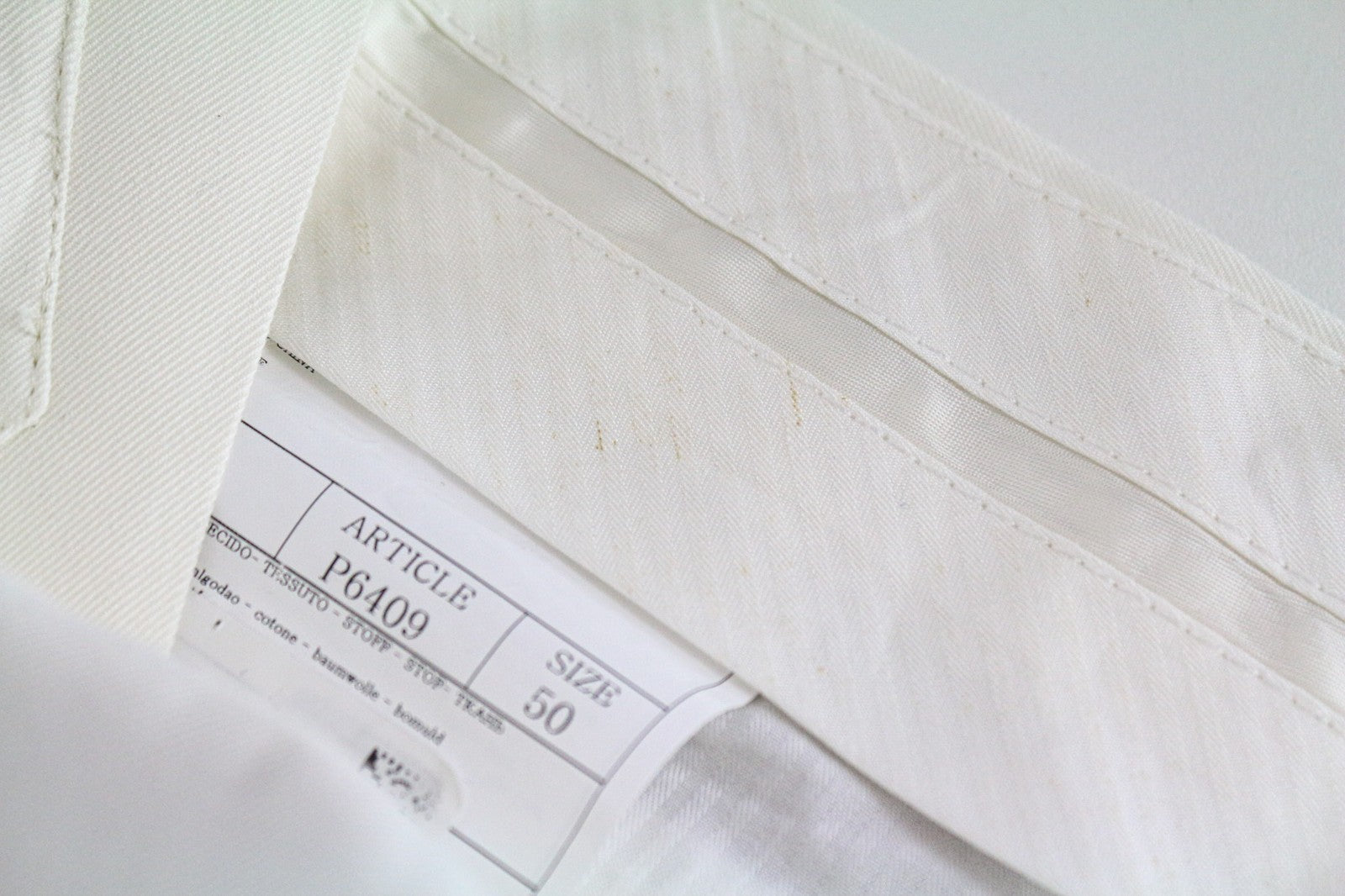 SUITSUPPLY Havana Men Suit UK40R Formal Off-White Slim Pure Cotton 2 Piece