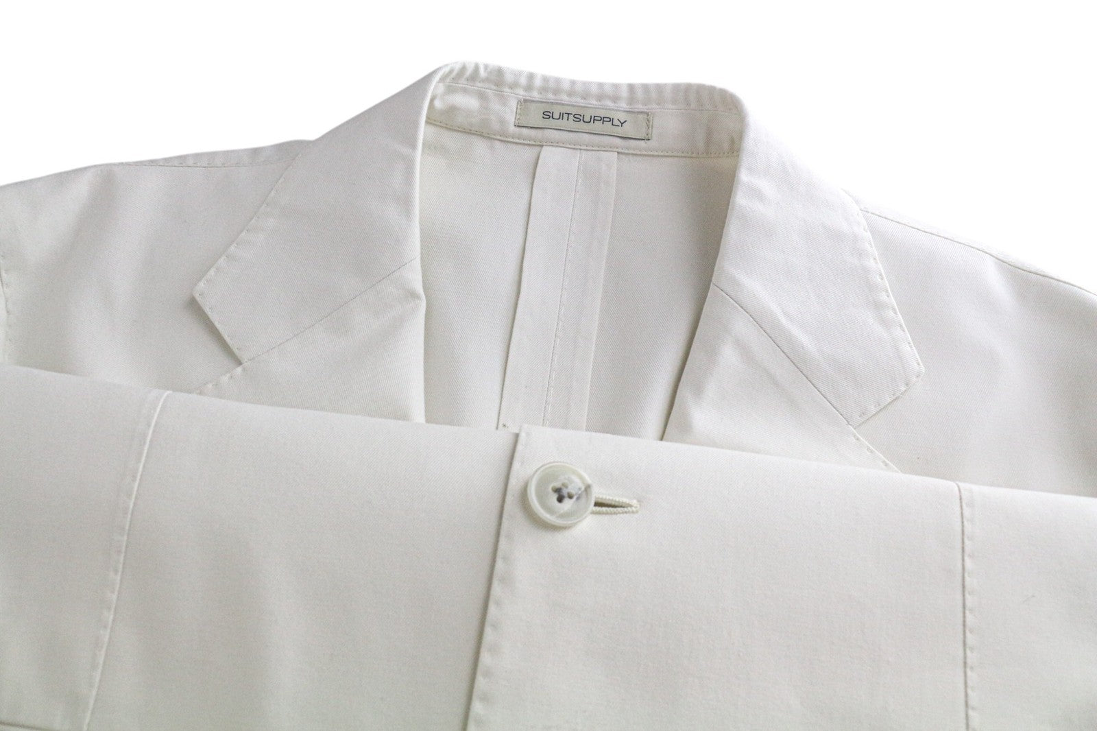 SUITSUPPLY Havana Men Suit UK40R Formal Off-White Slim Pure Cotton 2 Piece