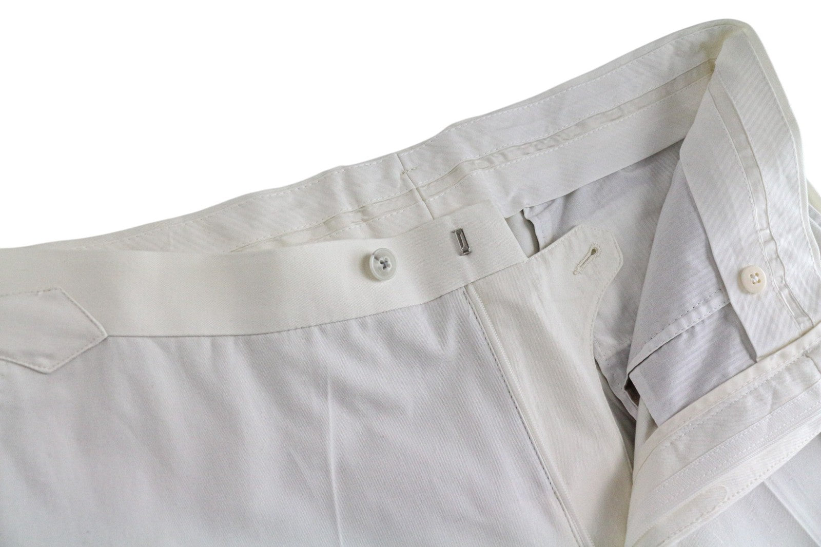 SUITSUPPLY Havana Men Suit UK40R Formal Off-White Slim Pure Cotton 2 Piece