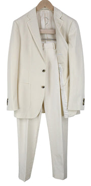 SUITSUPPLY Havana Men Suit UK38R Formal Off-White Slim Pure Cotton 2 Piece