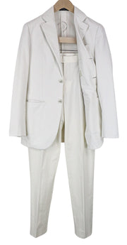 SUITSUPPLY La Spalla Men Suit UK34R White Pure Cotton Single-Breasted 2 Piece