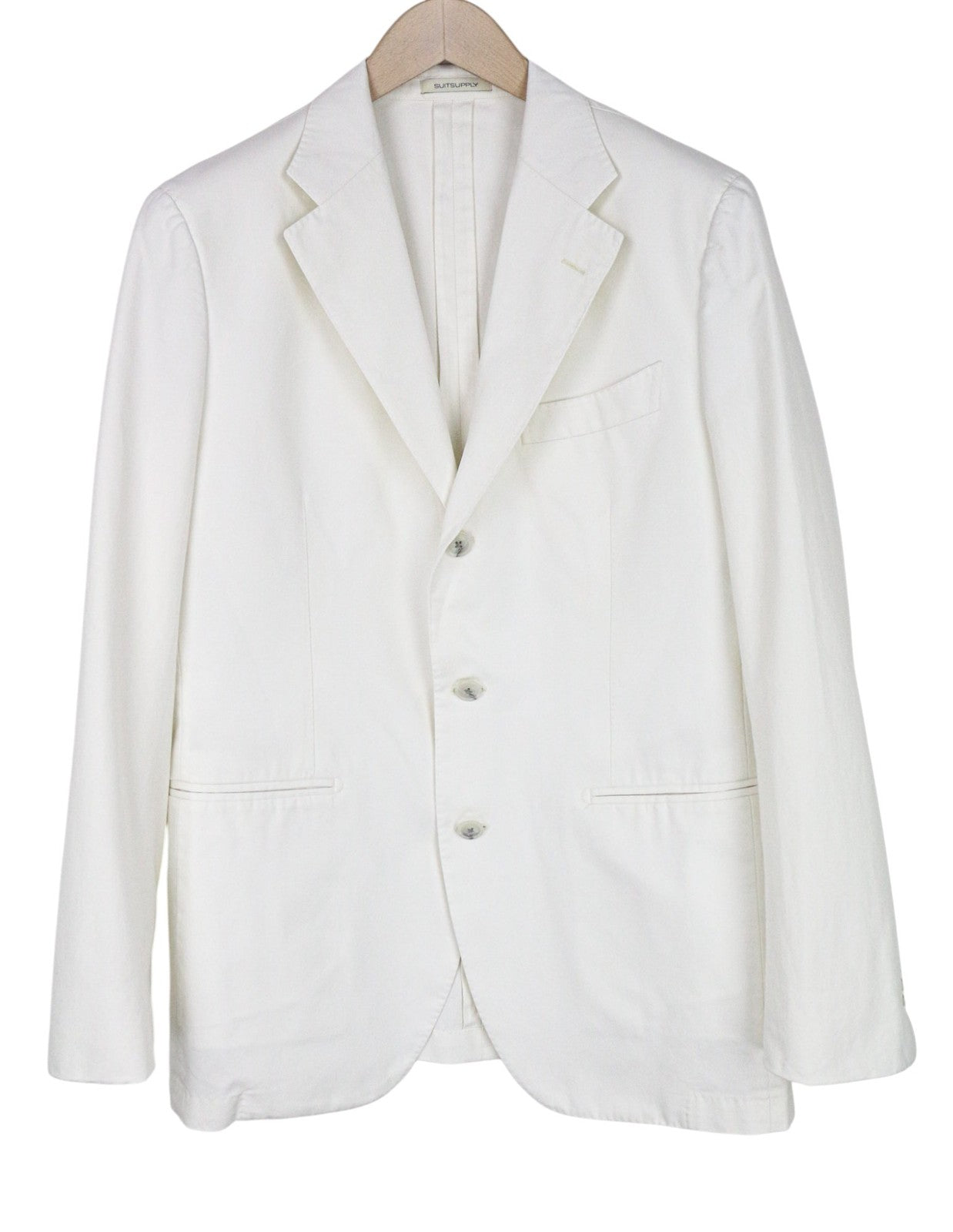 SUITSUPPLY Havana Men Suit UK42R Single-Breasted White Slim Pure Cotton 2 Piece