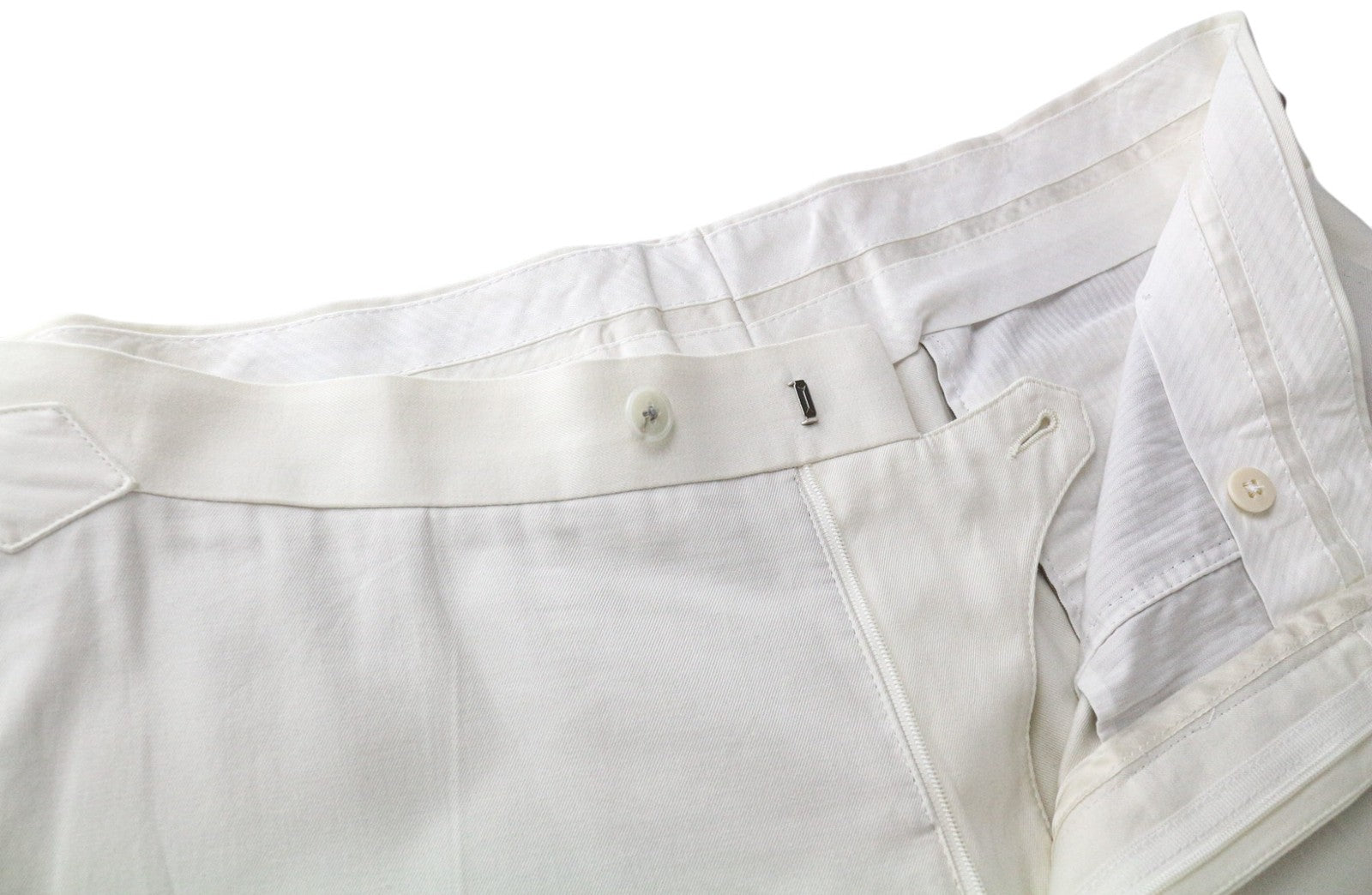 SUITSUPPLY Havana Men Suit UK42S Pleated Classic Off-White Slim Cotton 2 Piece