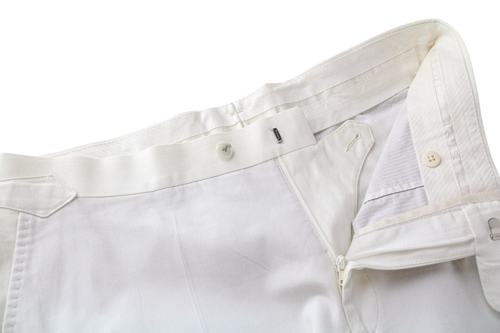 SUITSUPPLY Men Suit M Single-Breasted Unlined Classic Pleated Off-White 2 Piece