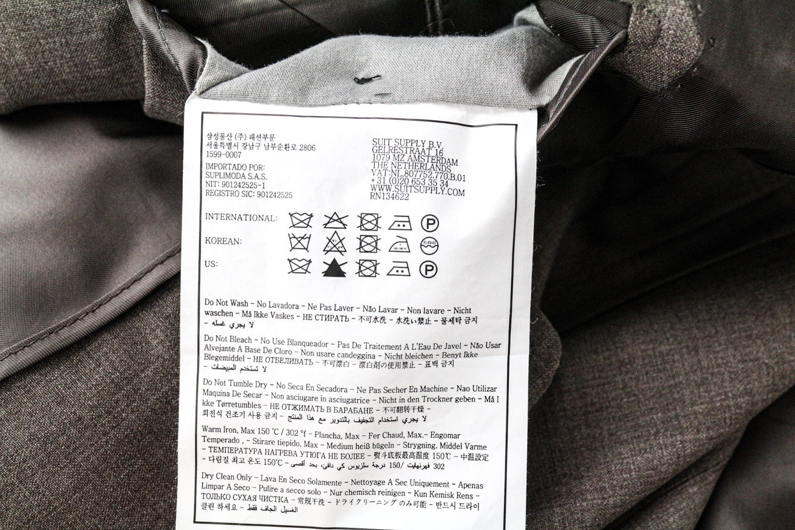 SUITSUPPLY La Spalla Men Blazer UK30R Brown Pure Wool Single-Breasted Formal