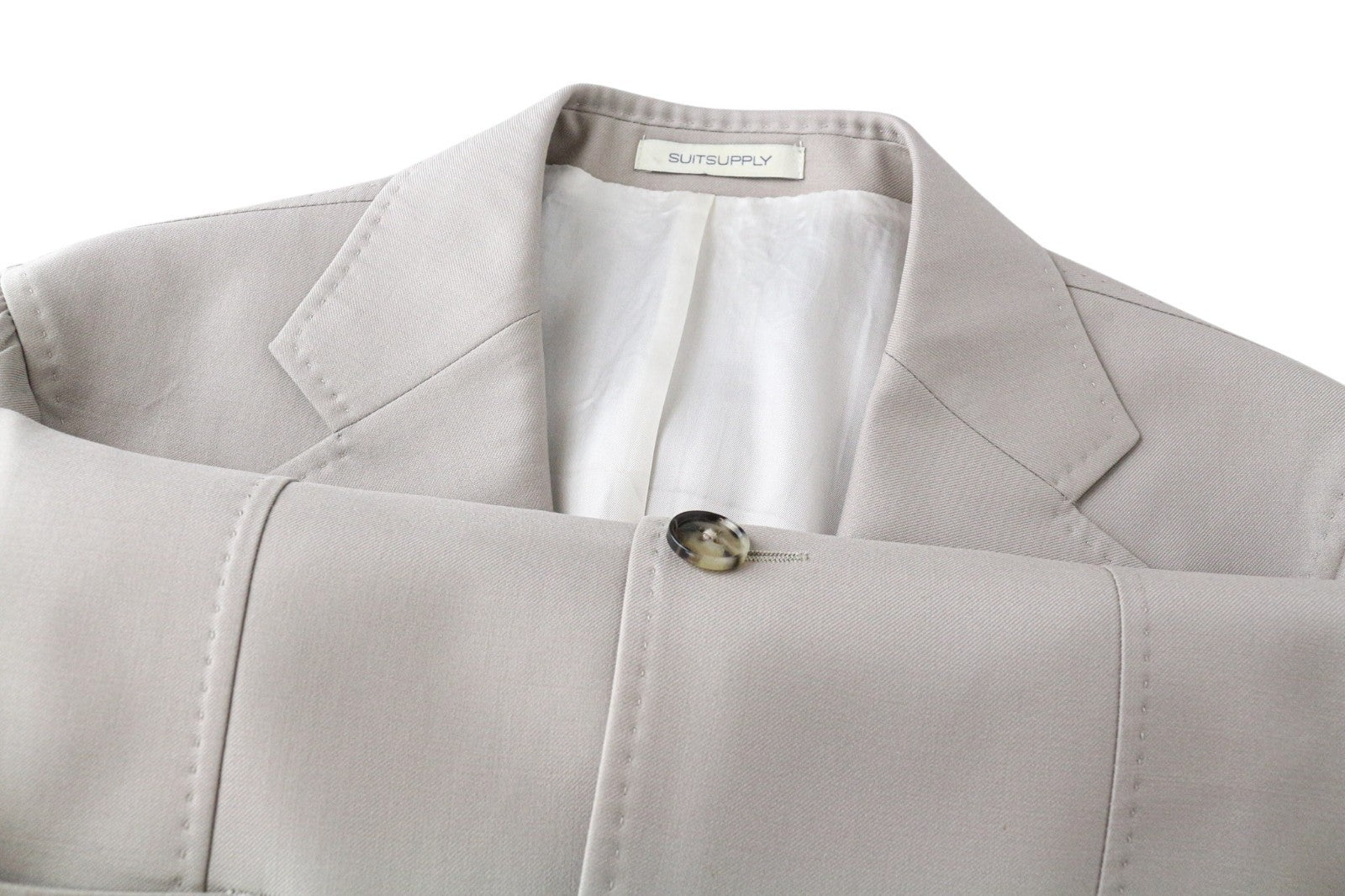 SUITSUPPLY Havana Men Blazer UK34R Light Brown Slim Pure Wool Super 110's