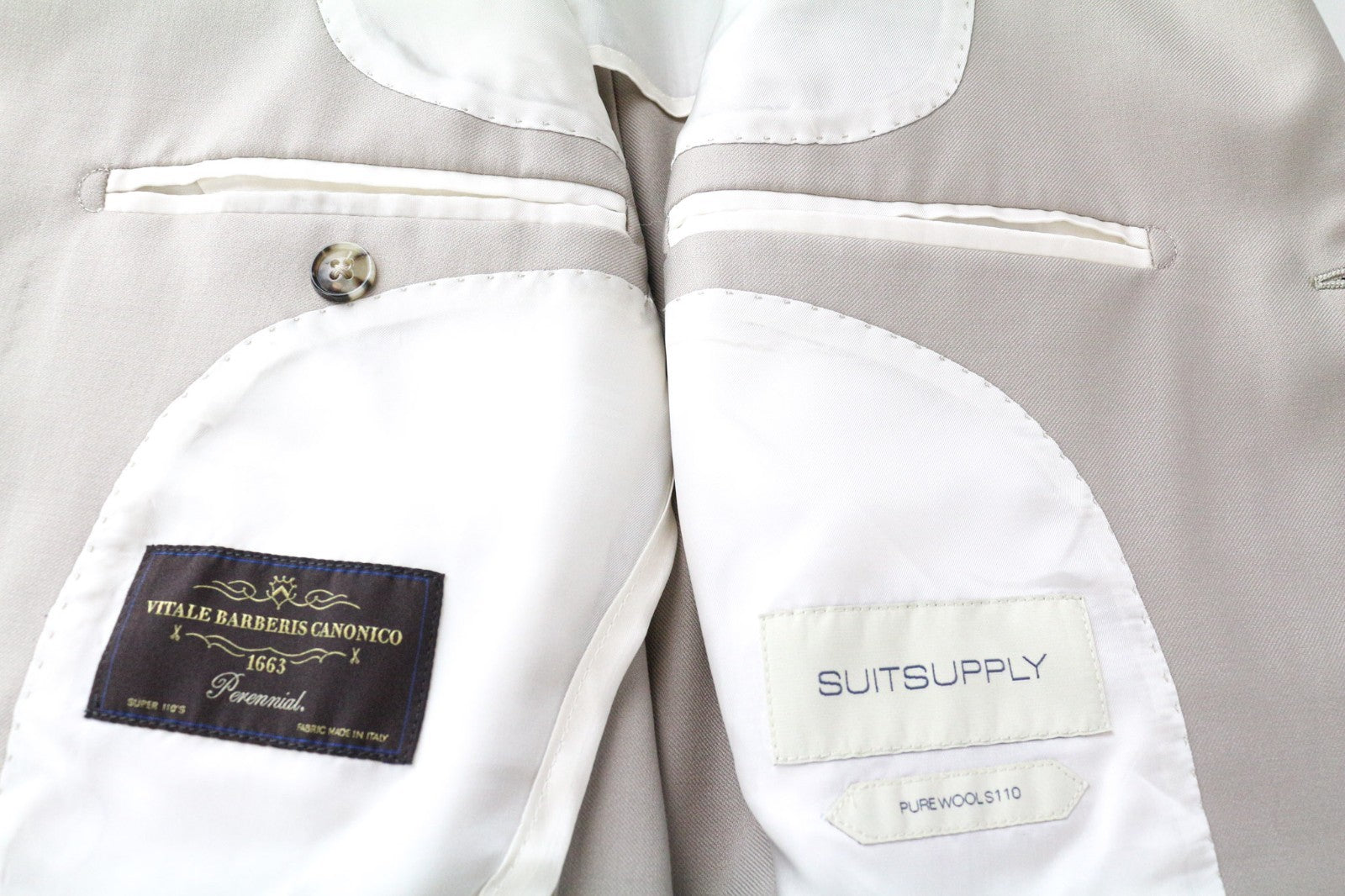 SUITSUPPLY Havana Men Blazer UK34R Light Brown Slim Pure Wool Super 110's