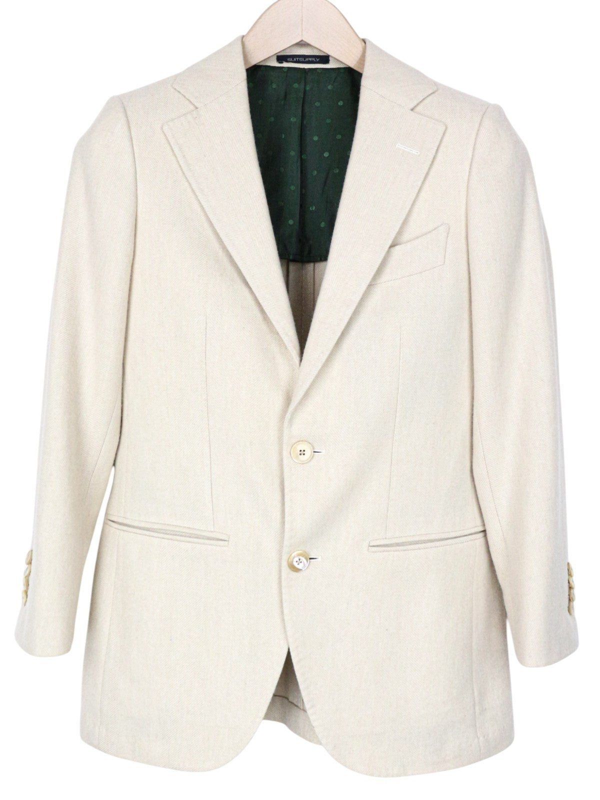 SUITSUPPLY La Spalla Men Suit UK30R Beige Wool Cashmere 2 Piece