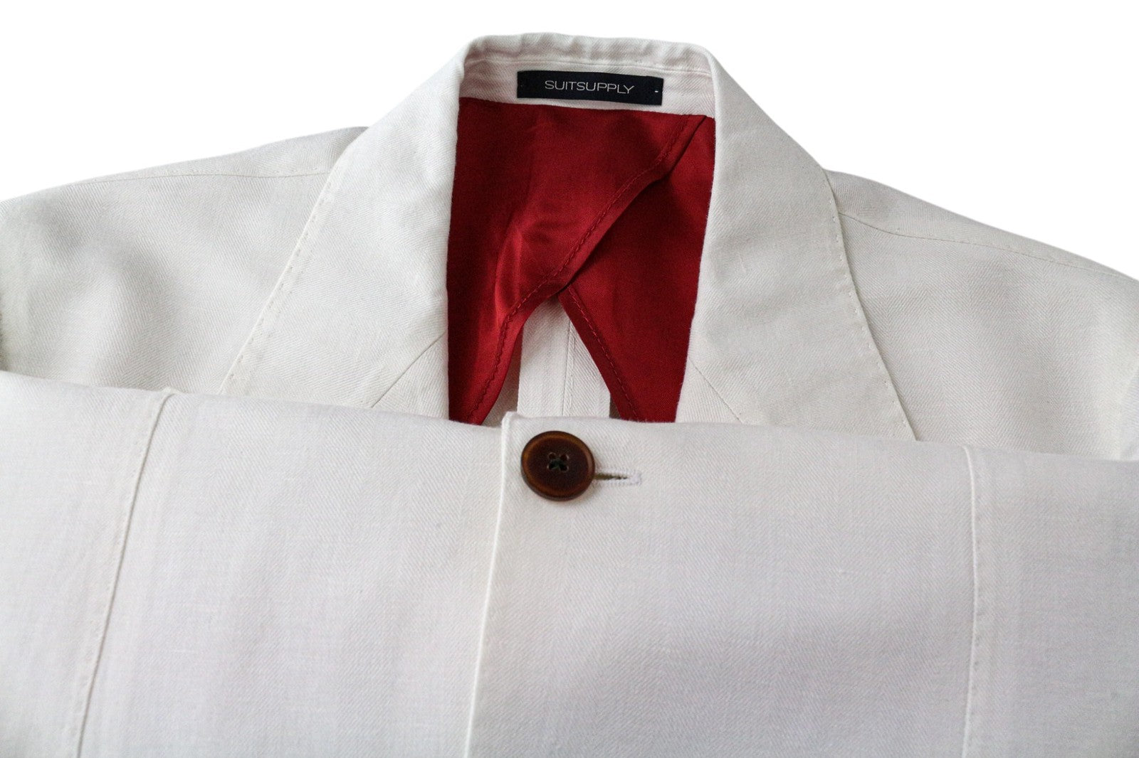 SUITSUPPLY La Spalla Men Blazer UK36S Off-White Linen Cotton Peak Lapel Classic