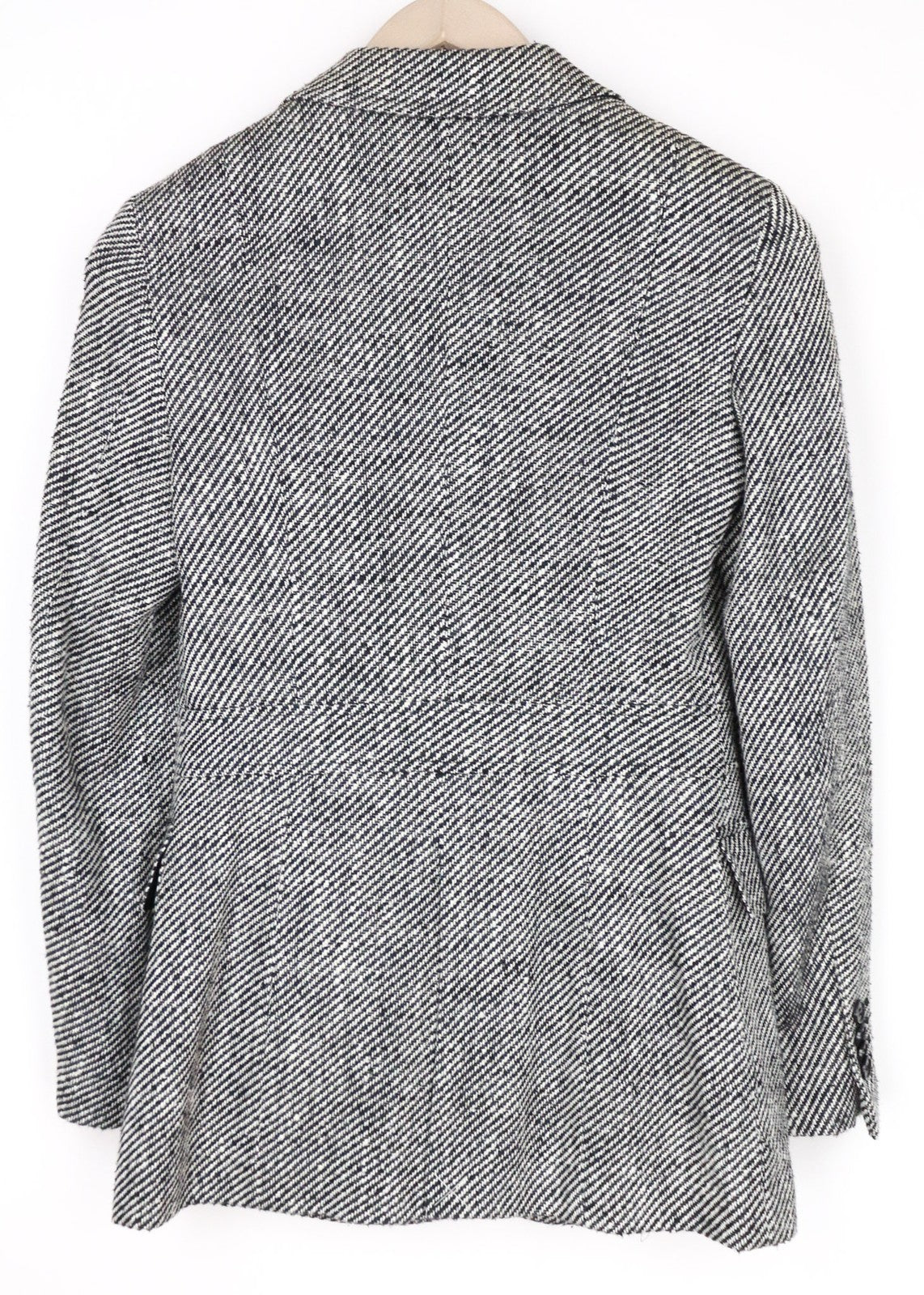 SUITSUPPLY Olivia Women Blazer UK8R XS Grey Silk Cotton Patterned Peak Lapel