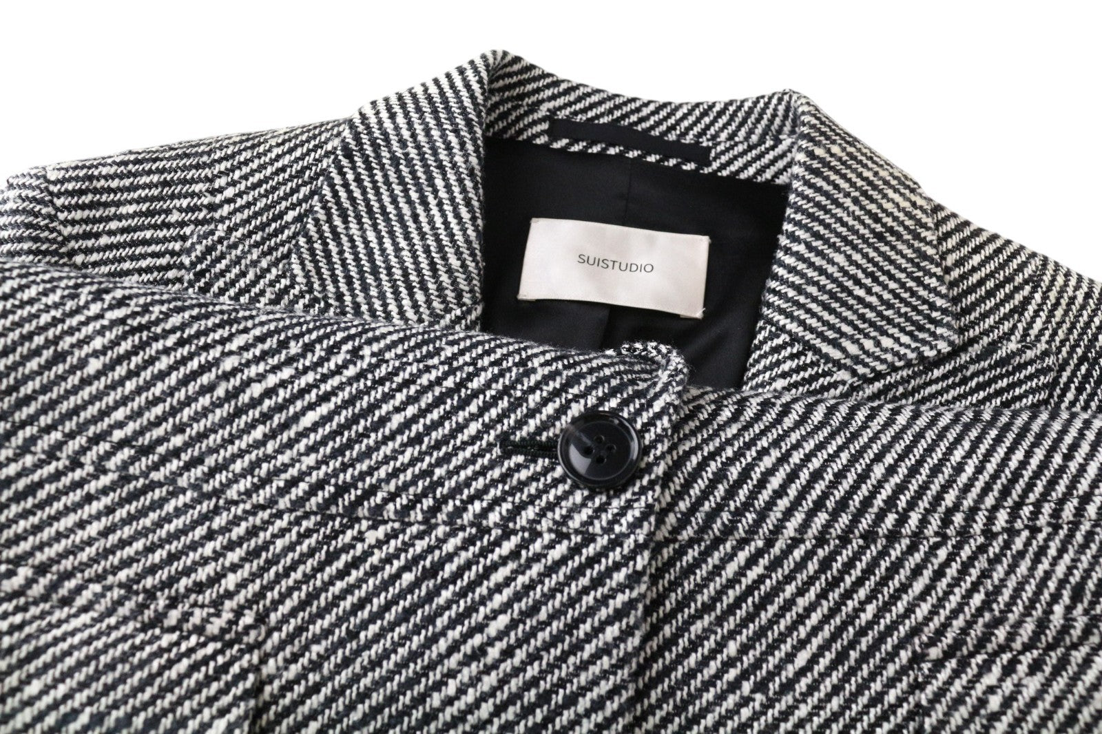 SUITSUPPLY Olivia Women Blazer UK10S Grey Silk Cotton Peak Lapel Classic Lined