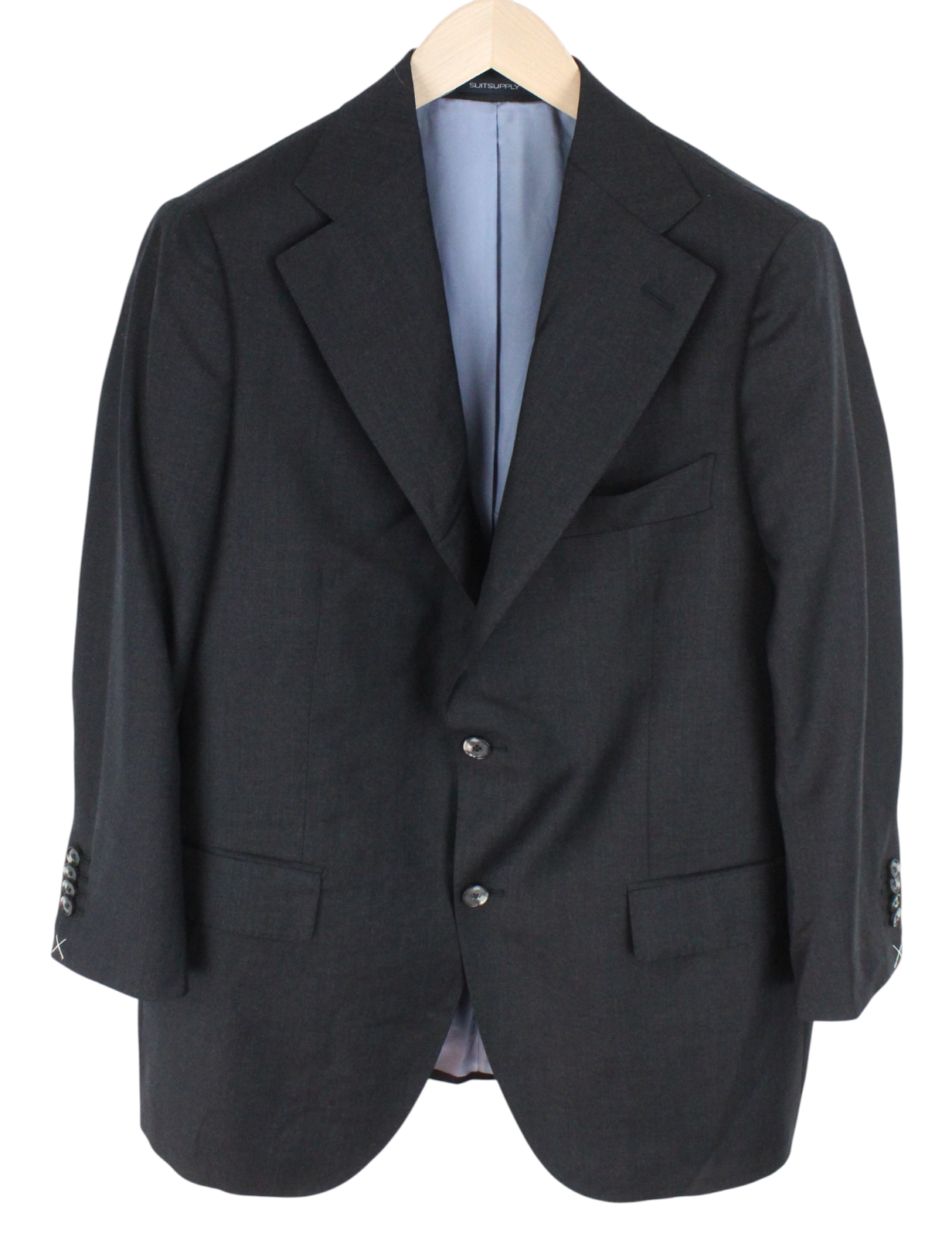 SUITSUPPLY La Spalla Men Suit UK44S Single-Breasted Pure Wool Grey 2 Piece