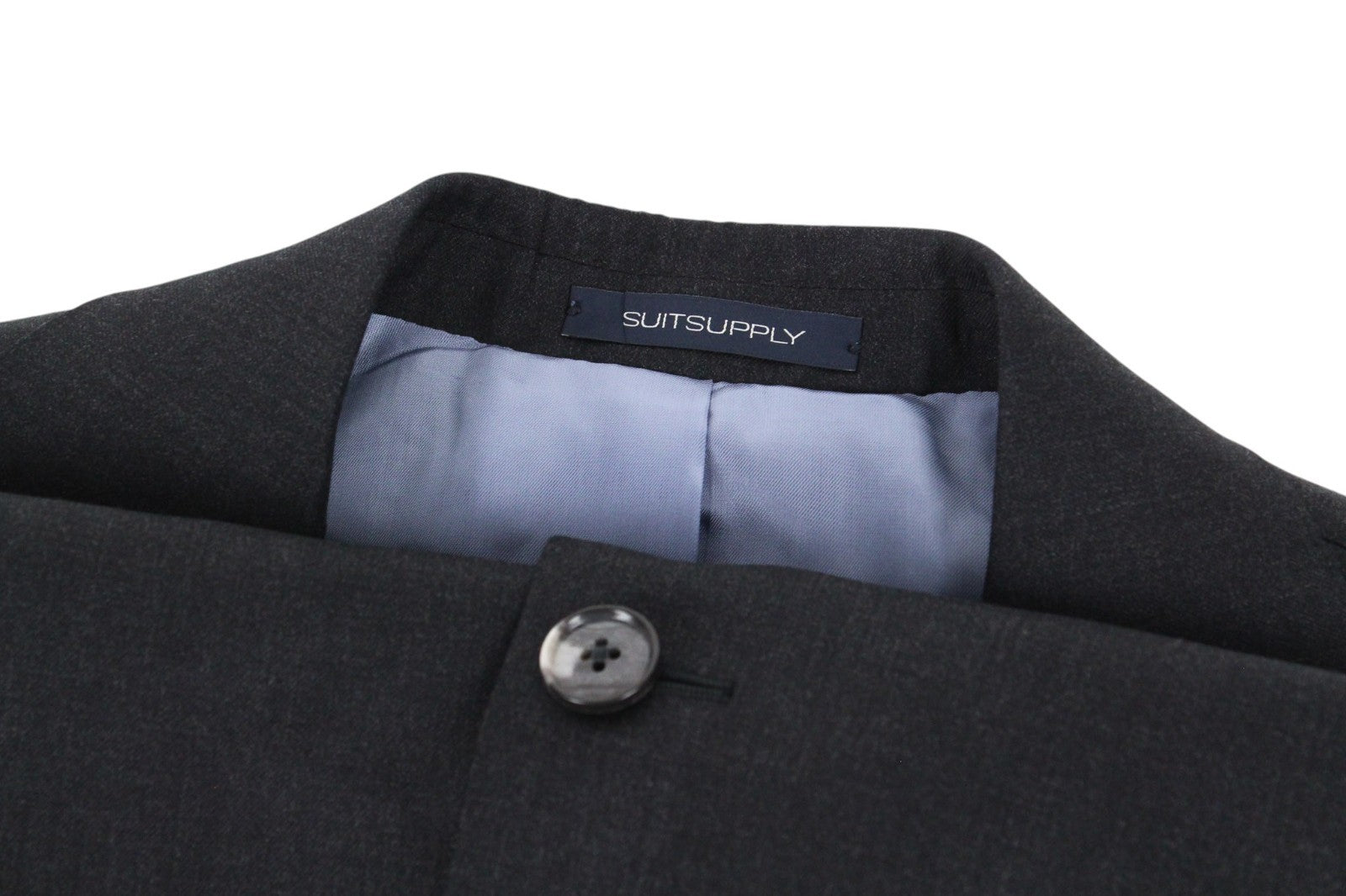 SUITSUPPLY La Spalla Men Suit UK44S Single-Breasted Pure Wool Grey 2 Piece