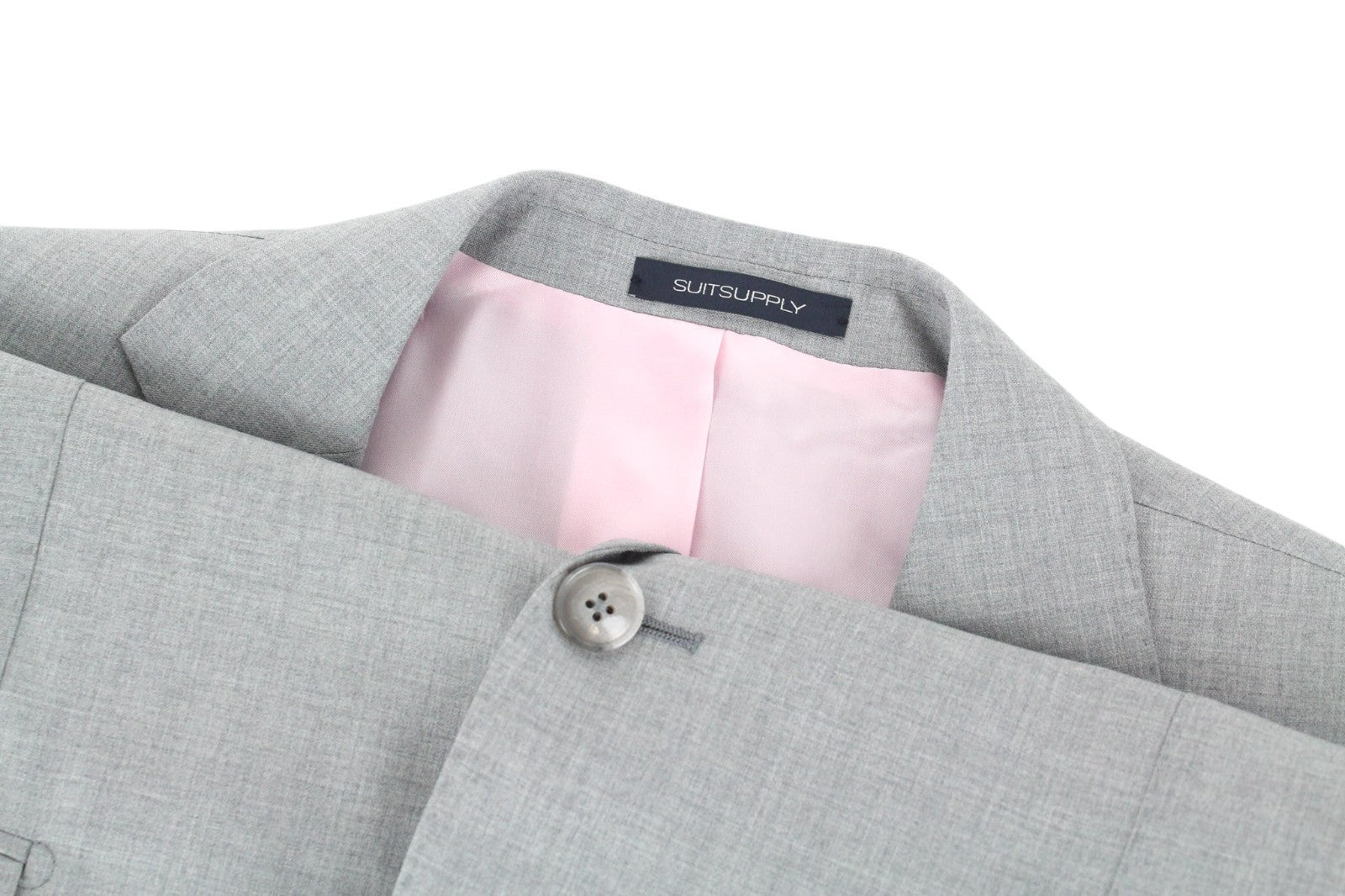 SUITSUPPLY La Spalla Men Suit UK40S Single-Breasted Classic Wool Grey 2 Piece