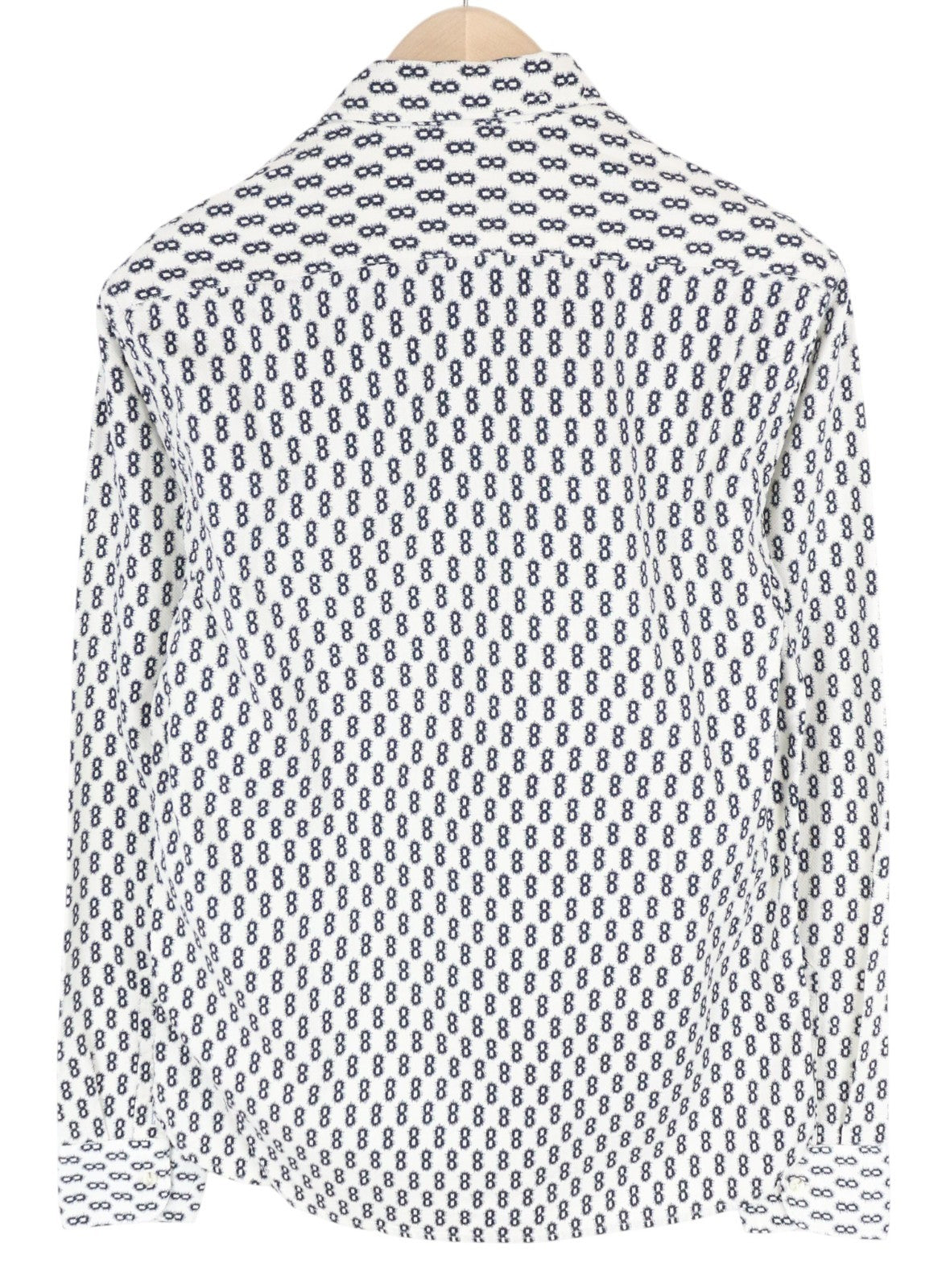 SCOTCH & SODA Ams Couture Men Shirt M White Pure Cotton Patterned Long Sleeved