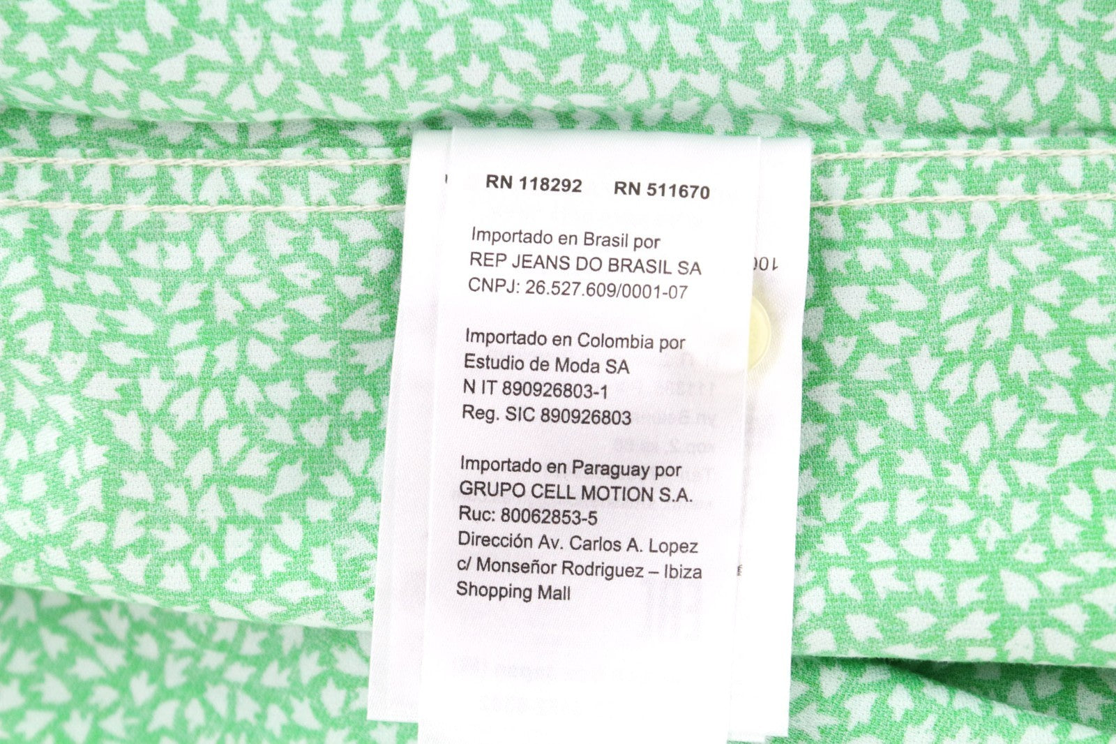 REPLAY Men Shirt L Green Pure Cotton Patterned Button-Up Long Slevee