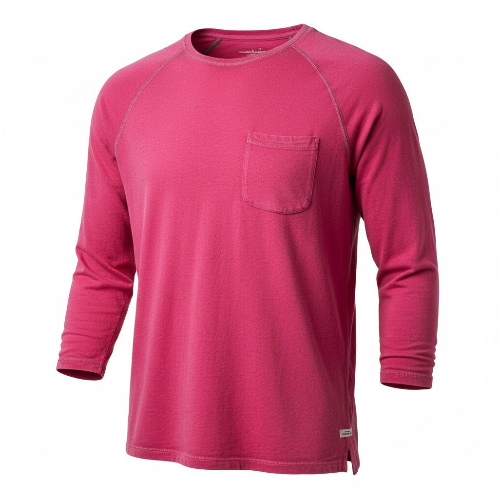 SCOTCH & SODA Ams Blauw Men T-Shirt ~M Pink 3/4 Sleeve Pocketed Pull On Casual
