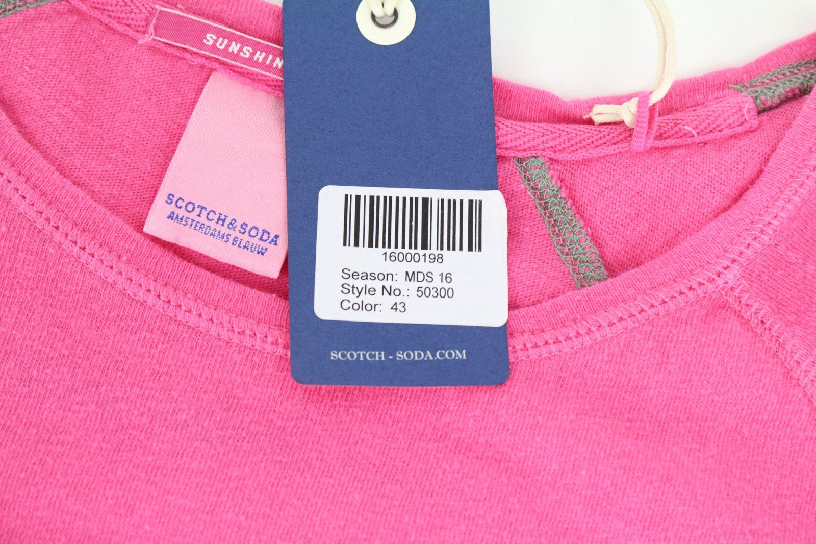 SCOTCH & SODA Ams Blauw Men T-Shirt ~M Pink 3/4 Sleeve Pocketed Pull On Casual