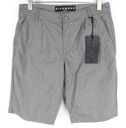 RICHMOND Men Shorts 48 W34 Grey Pure Cotton Striped Pattern Summer Casual