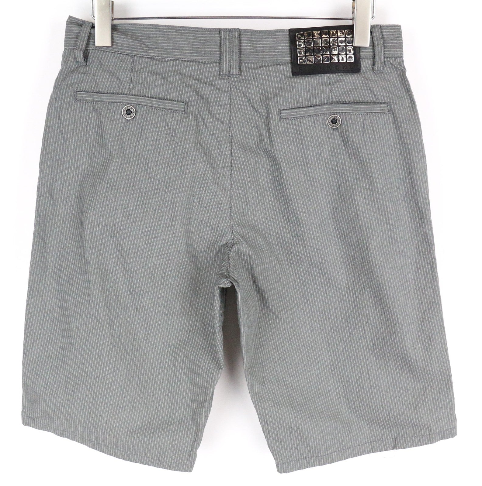 RICHMOND Men Shorts 48 W34 Grey Pure Cotton Striped Pattern Summer Casual