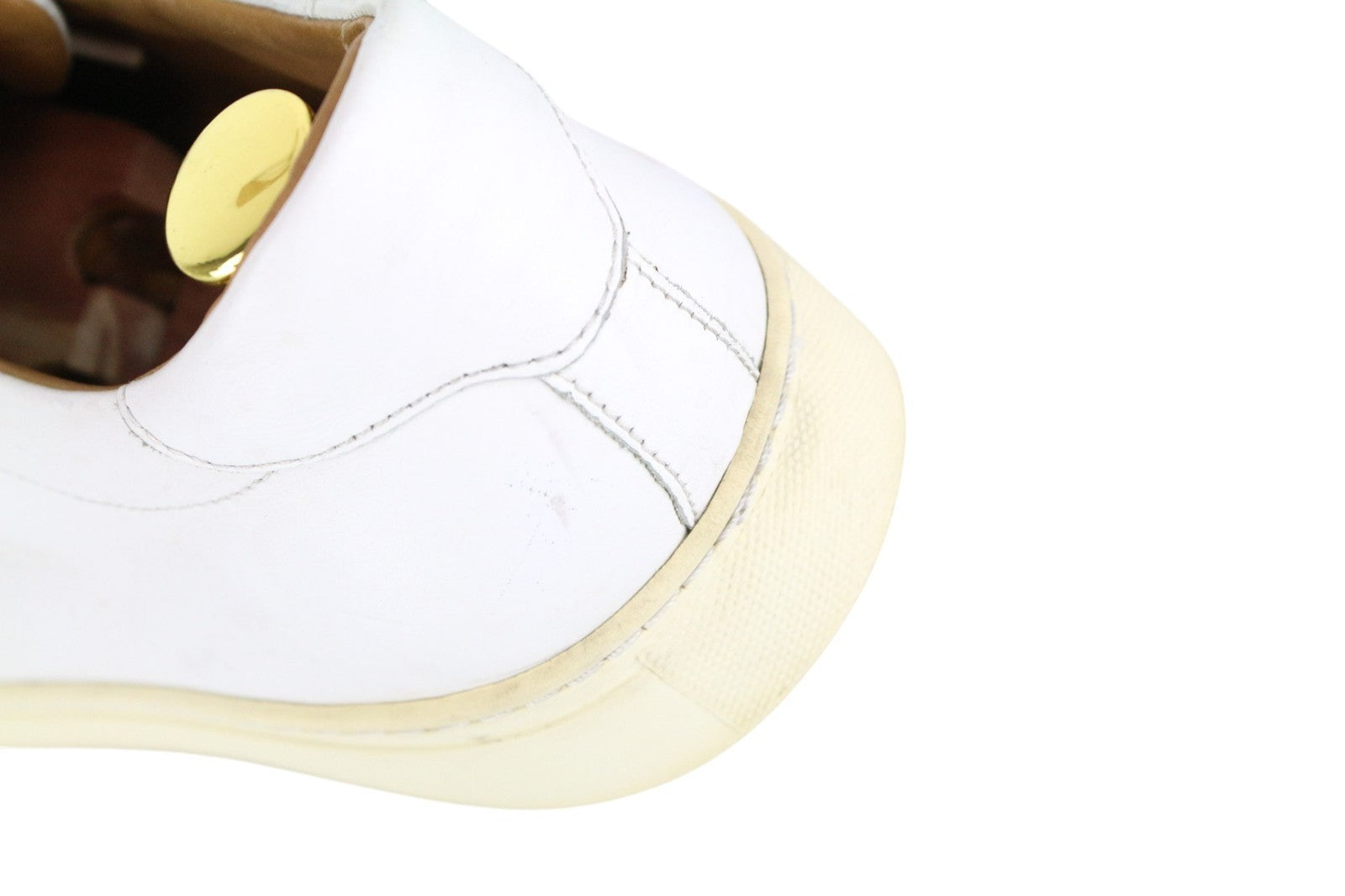 SUITSUPPLY Men Trainers EU43 White Genuine Leather Laced Low-Top Sneakers