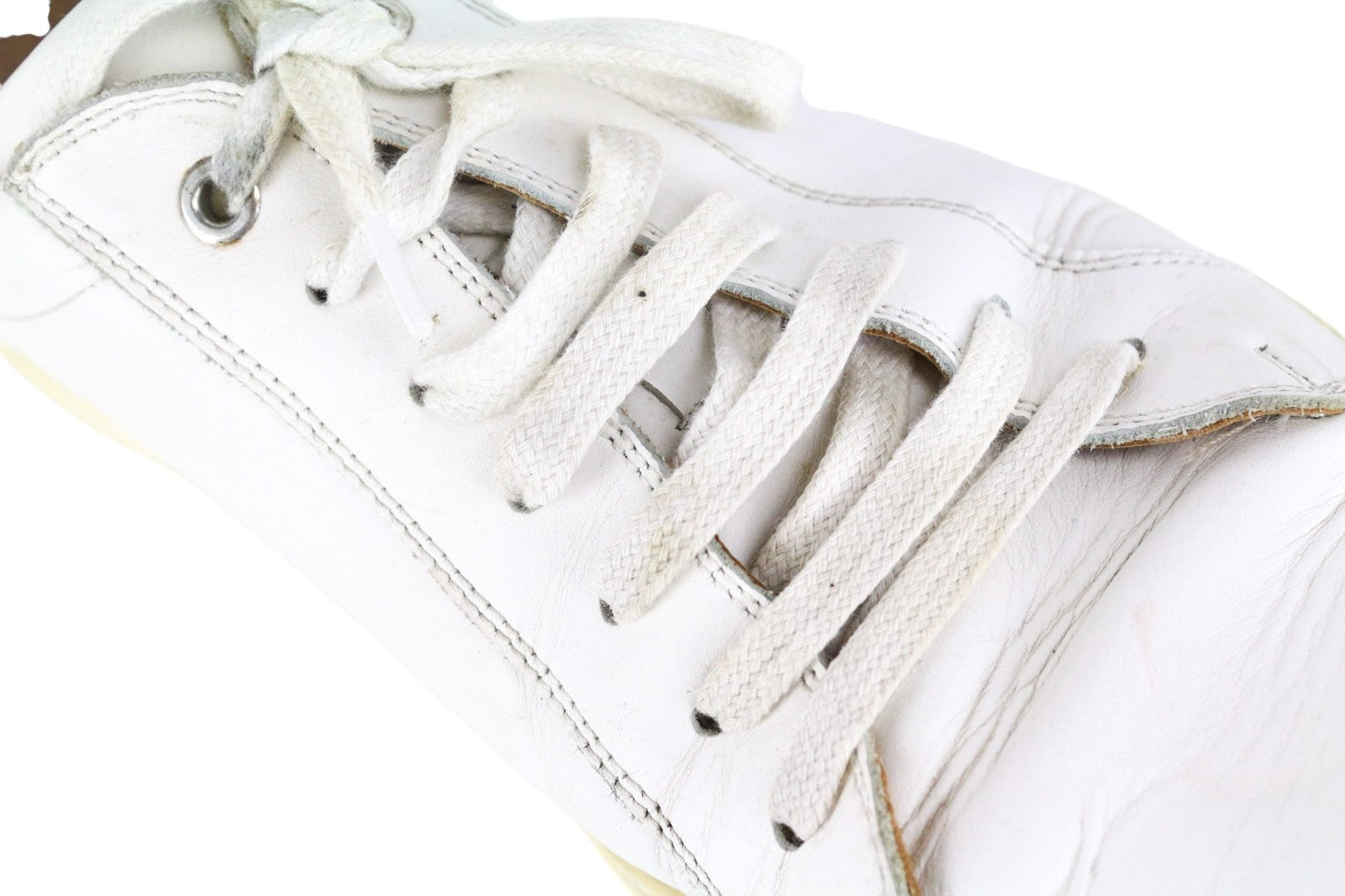 SUITSUPPLY Men Trainers EU43 White Genuine Leather Laced Low-Top Sneakers