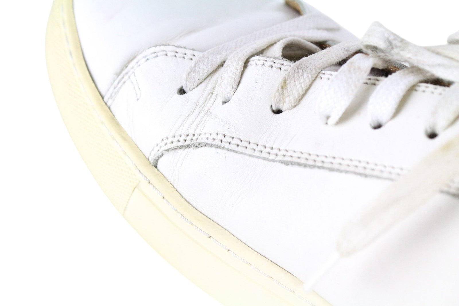 SUITSUPPLY Men Trainers EU43 White Genuine Leather Laced Low-Top Sneakers