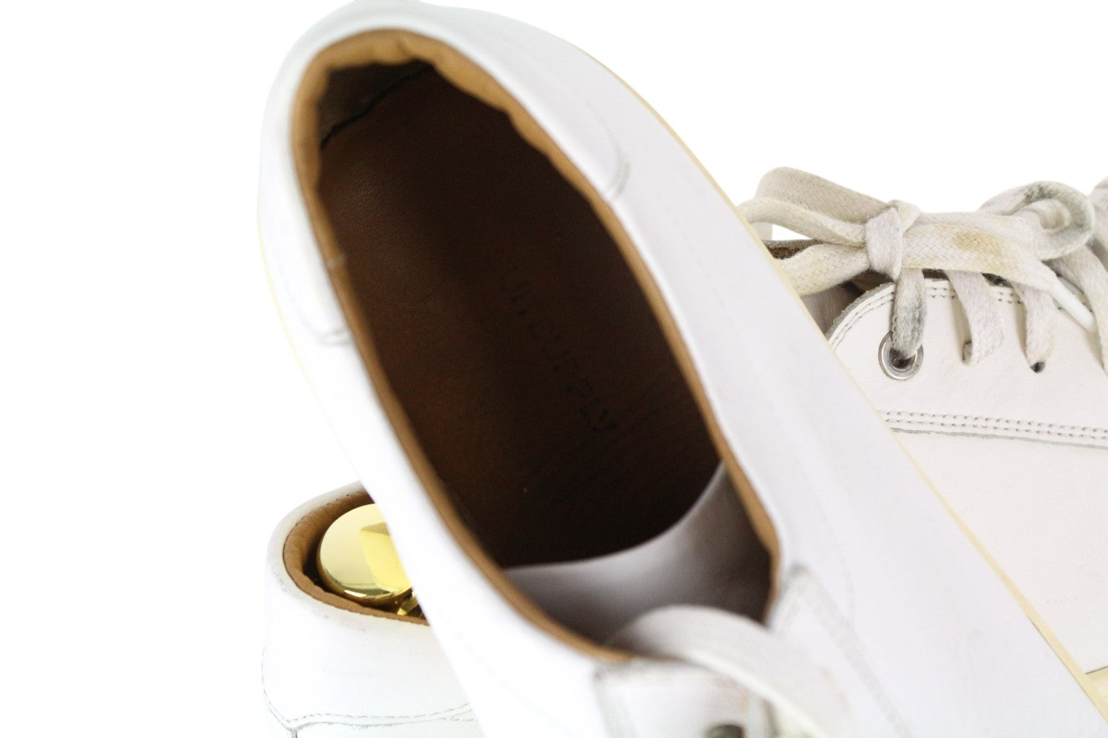 SUITSUPPLY Men Trainers EU43 White Genuine Leather Laced Low-Top Sneakers