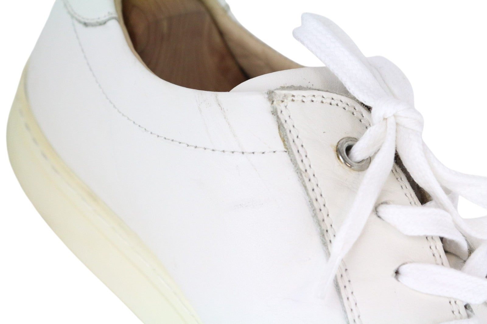 SUITSUPPLY Men Trainers EU43 White Genuine Leather Laced Low Top Sneakers