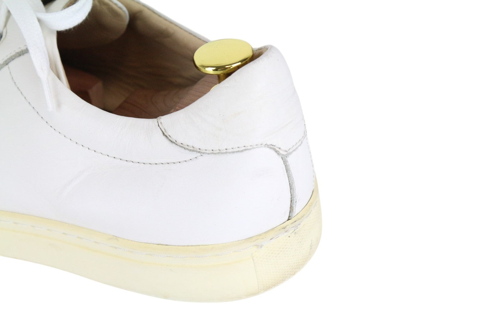 SUITSUPPLY Men Trainers EU43 White Genuine Leather Laced Low Top Sneakers