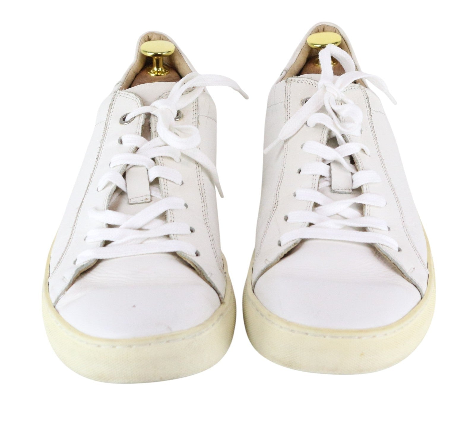SUITSUPPLY Men Trainers EU43 White Genuine Leather Laced Low Top Sneakers
