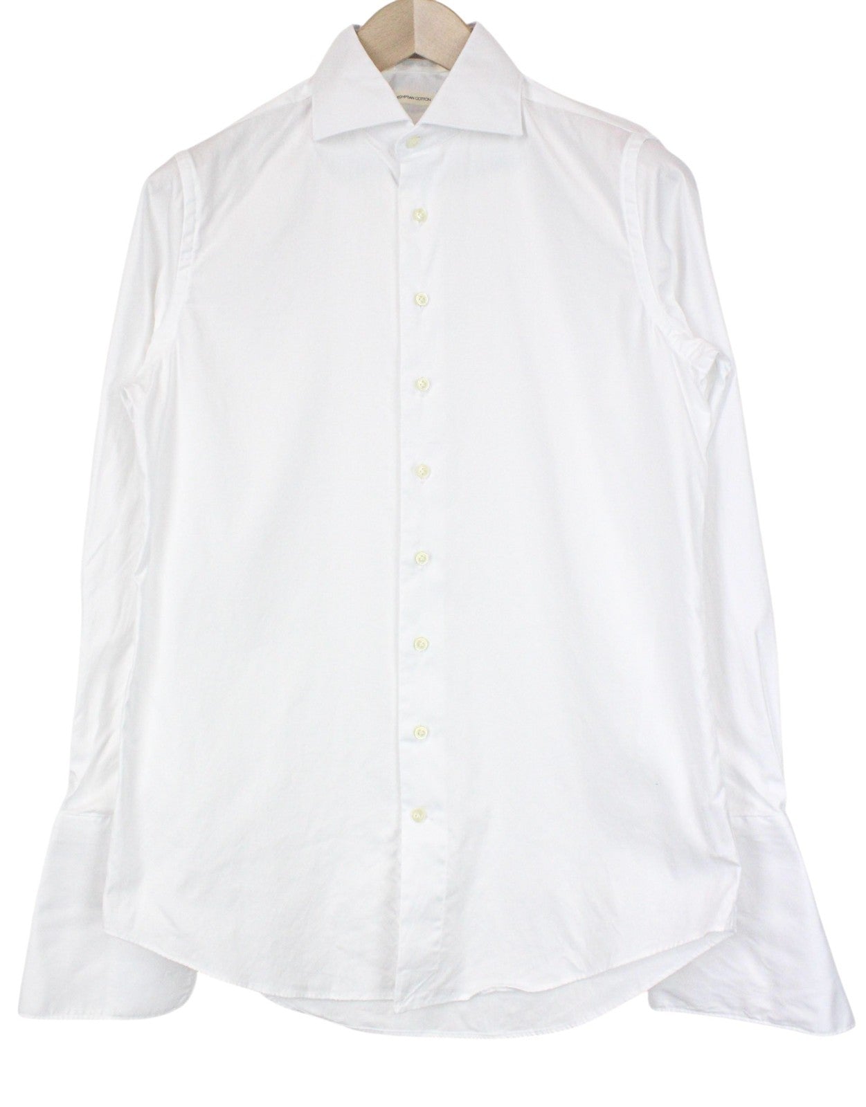 SUITSUPPLY Men Shirt 37 Slim Pure Cotton White Cutaway Button-Up Formal