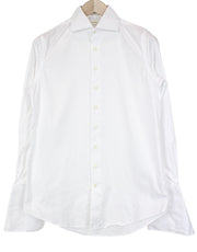 SUITSUPPLY Men Shirt 37 Slim Pure Cotton White Cutaway Button-Up Formal