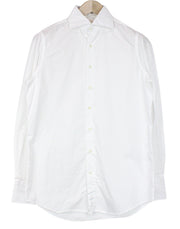 SUITSUPPLY Men Shirt 37/14 1/2 Slim Pure Cotton White Classic Long Sleeve Twill