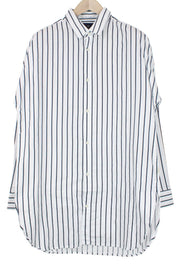 SCOTCH & SODA Ams Couture Men Shirt L White Long Fit Cotton Striped Pattern