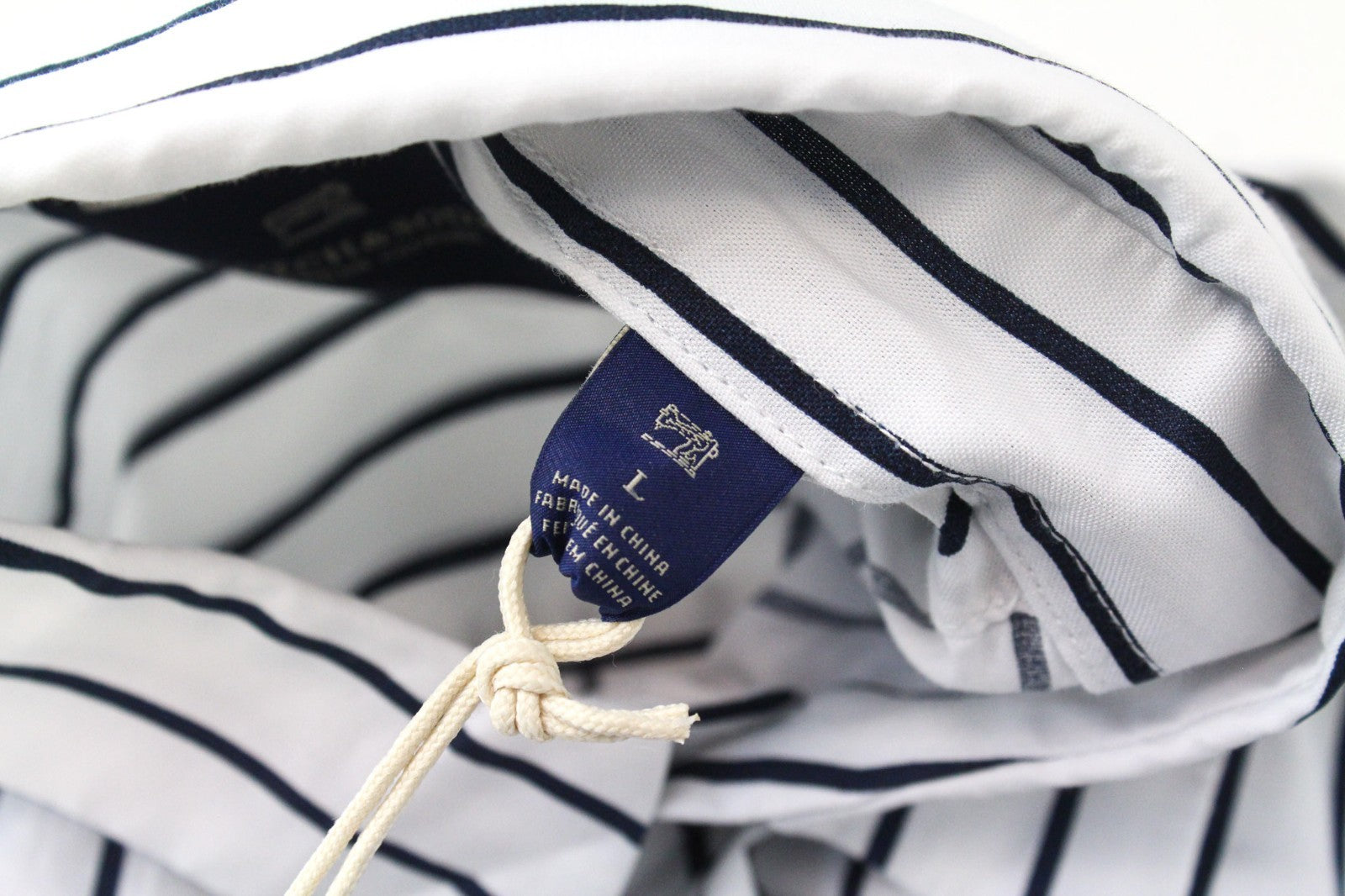 SCOTCH & SODA Ams Couture Men Shirt L White Long Fit Cotton Striped Pattern