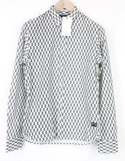 SCOTCH & SODA Ams Couture Men Shirt S White Pure Cotton Patterned Long Sleeve