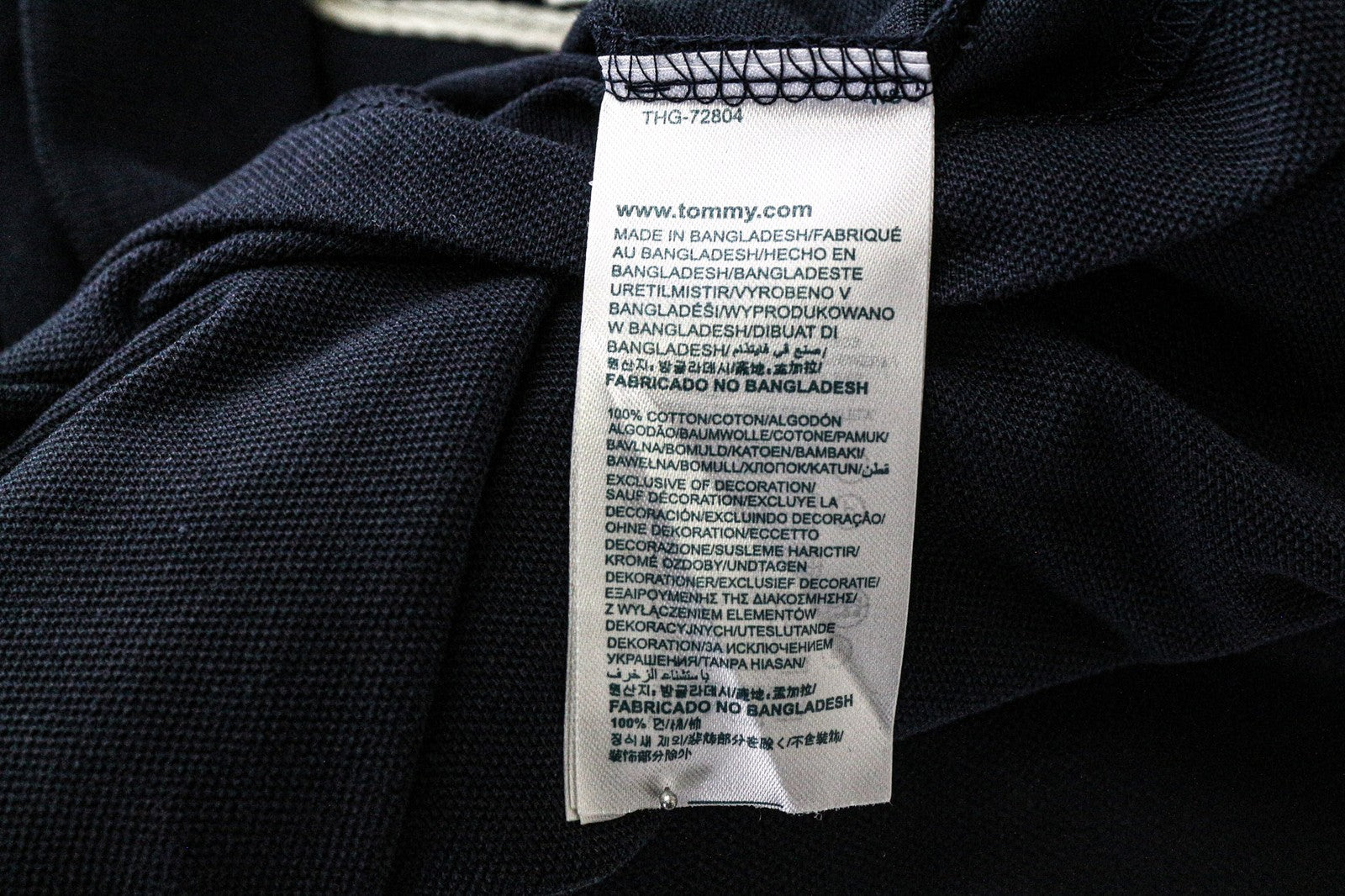 TOMMY HILFIGER DENIM Men's Polo T-Shirt L Blue Cotton Short Sleeve Casual Top