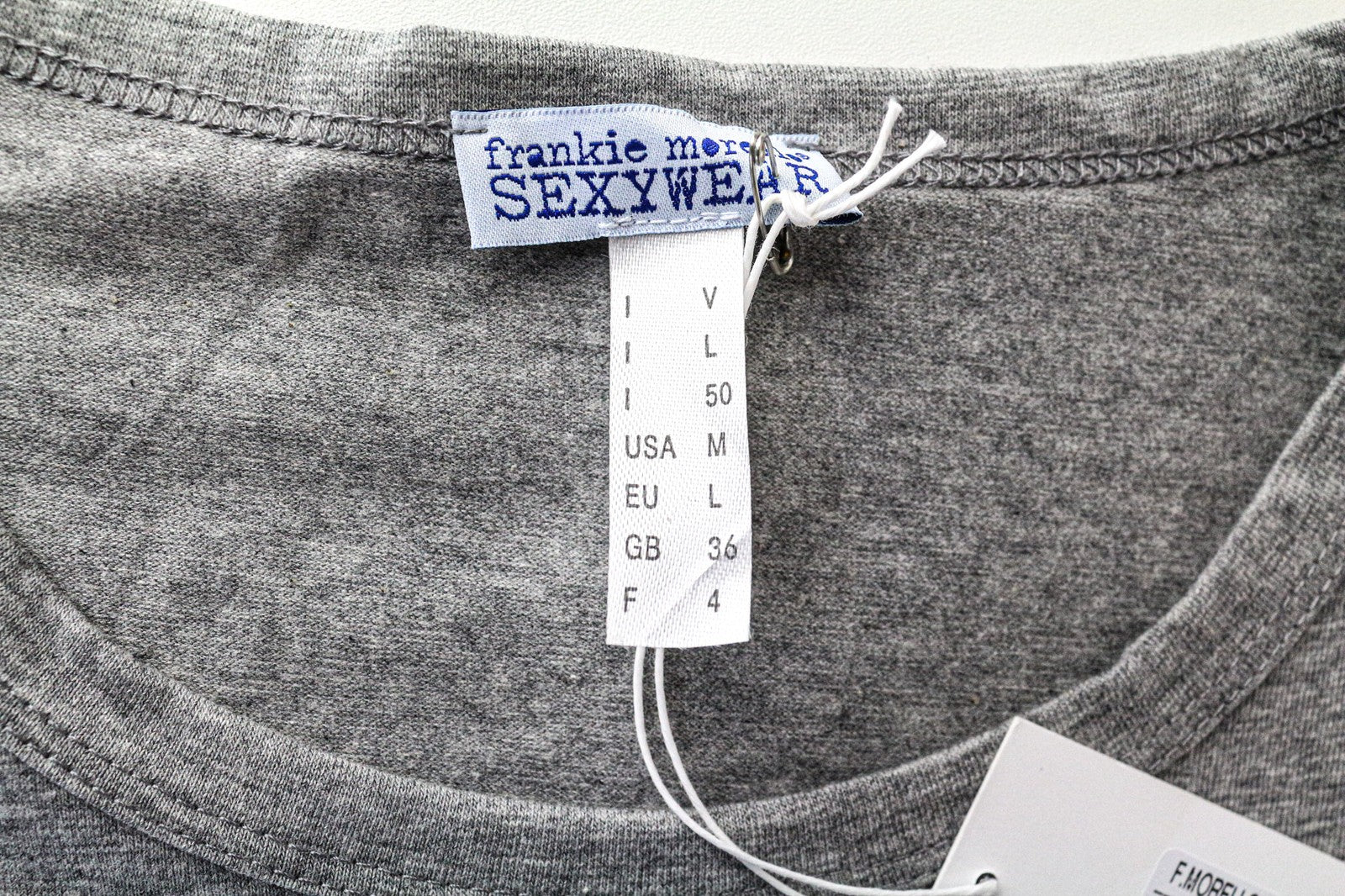 FRANKIE MORELLO Men's T-Shirt L Grey Stretch Cotton Blend Graphic Logo Tee