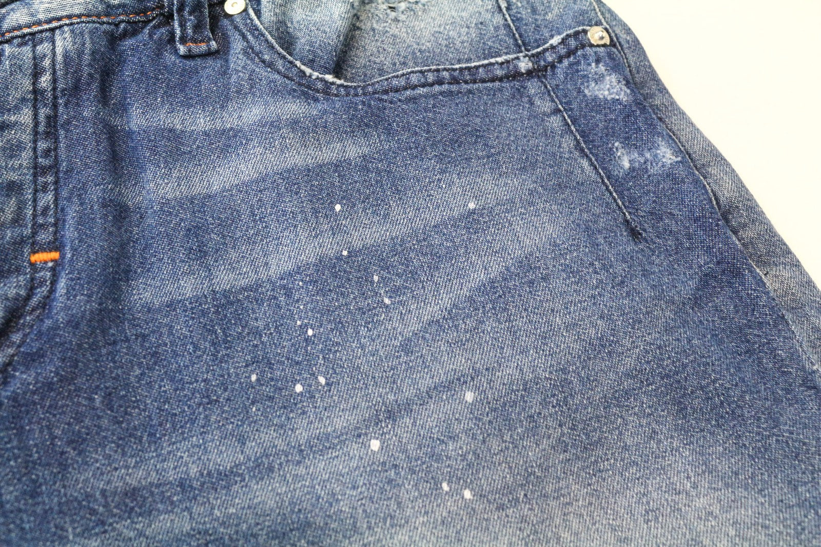 TAKESHY KUROSAWA TK 57 Bermuda Men's Shorts W32 Blue Distressed Cotton