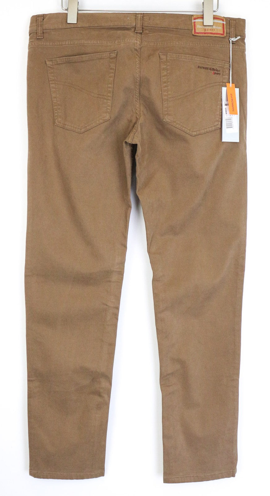 HARMONT & BLAINE Men's Trousers IT54 Brown Narrow Stretch Twill Classic Fit