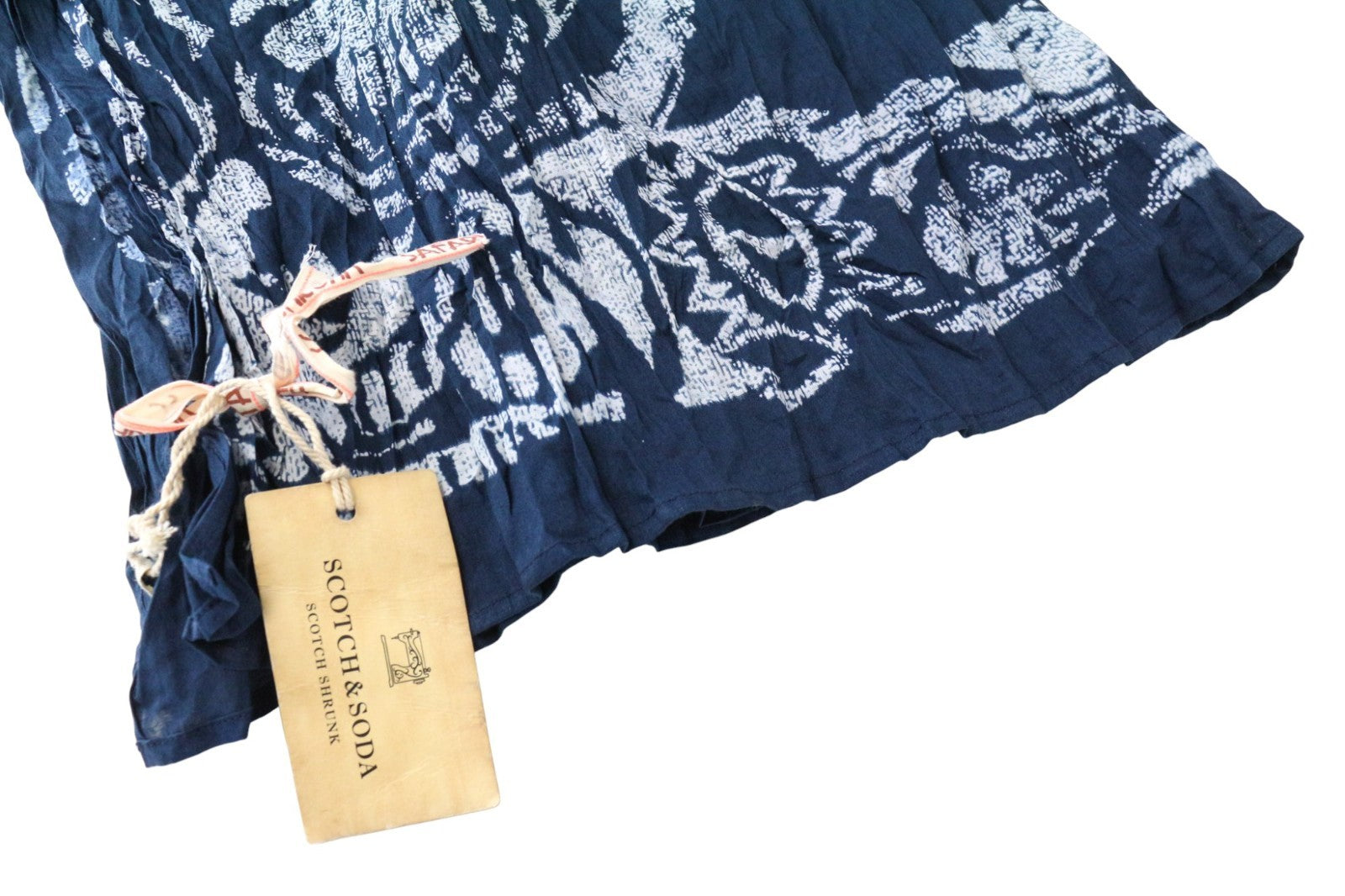 SCOTCH SHRUNK Men's Scarf OS Blue Patterned Lightweight Unisex Accessory