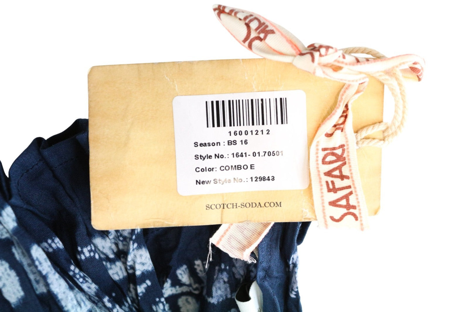 SCOTCH SHRUNK Men's Scarf OS Blue Patterned Lightweight Unisex Accessory