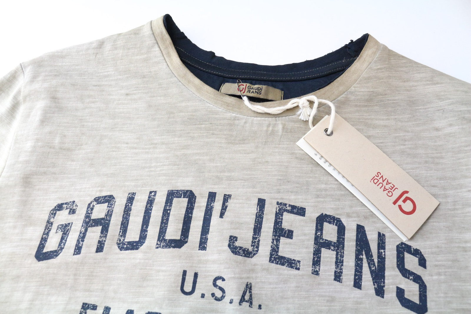 GAUDI JEANS Men's T-Shirt S Brown Cotton Short Sleeve Faded Effect Tee