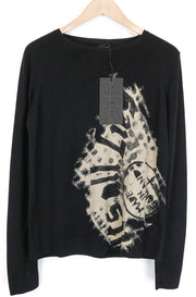 RICHMOND Men's Pullover 50 Black Wool Cashmere Blend Long Sleeve Casual Top